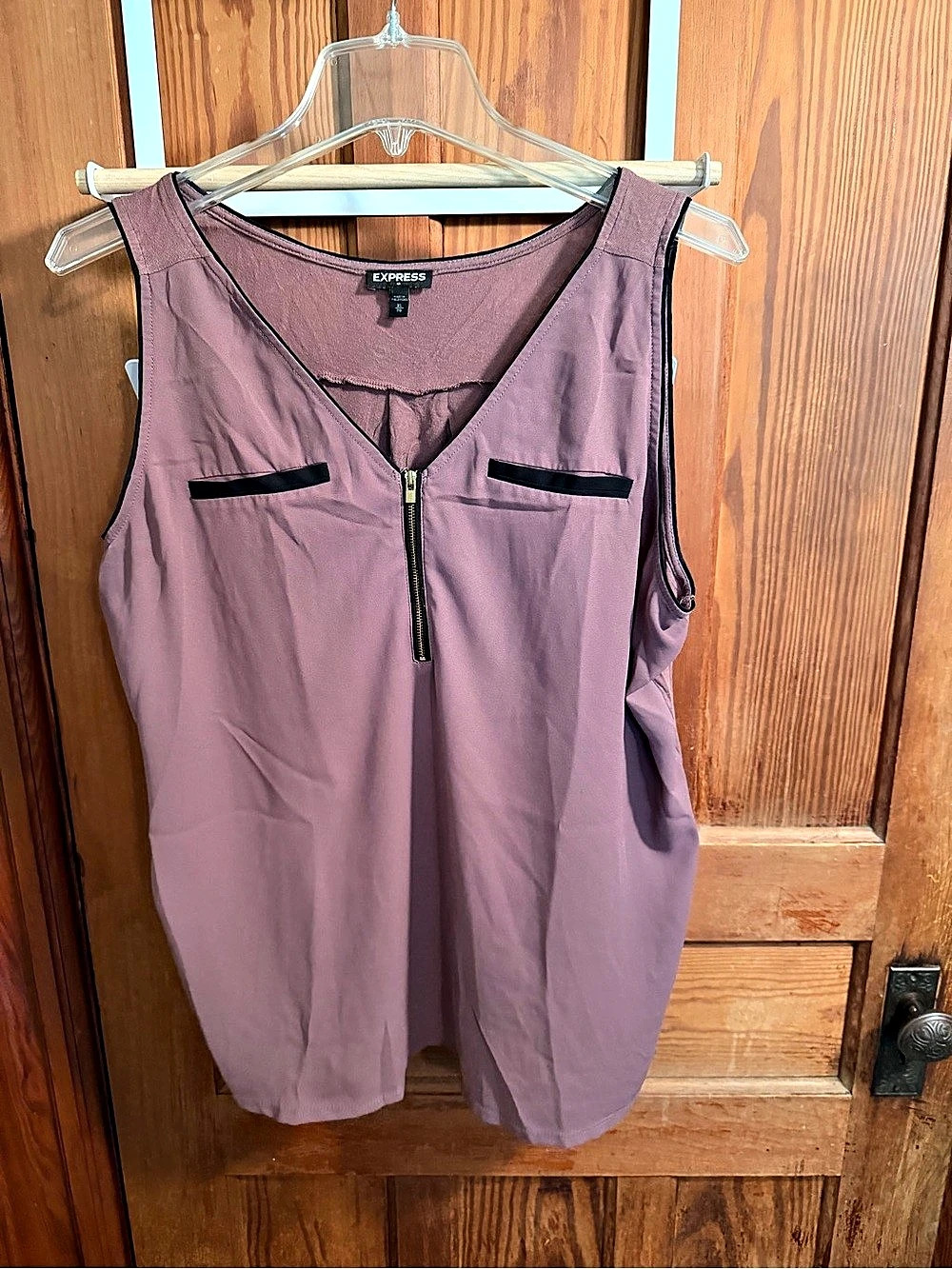 Purple Zip-Front Tank Top